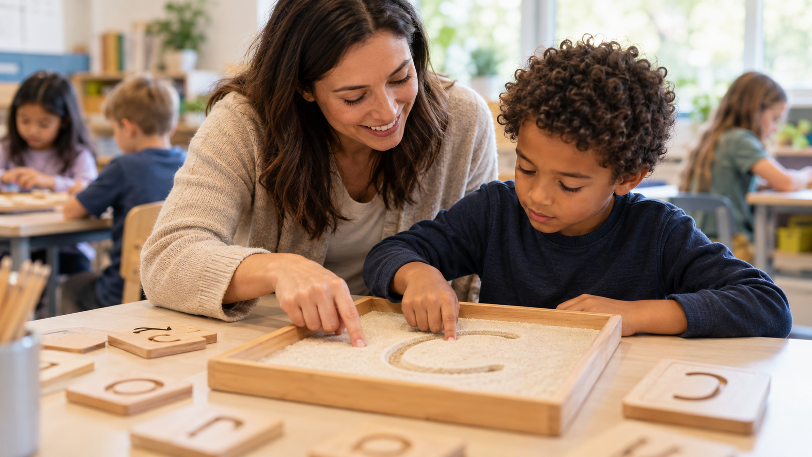 Multisensory reading support with tactile letter tiles