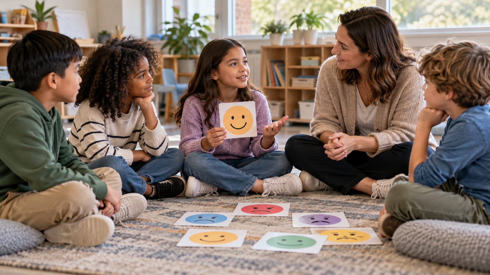 A teacher facilitating empathy and emotional awareness