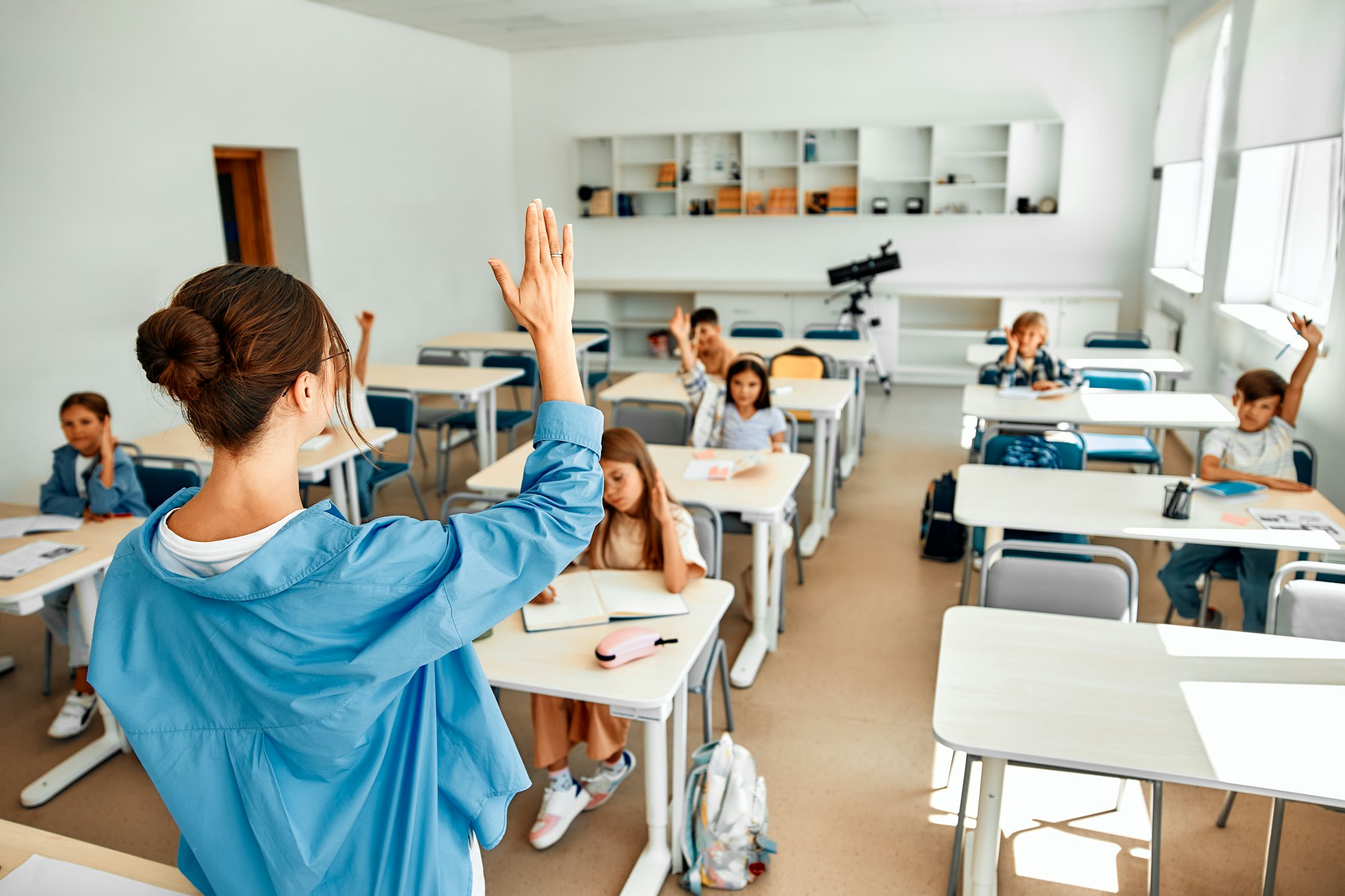 Children learning in a school classroom